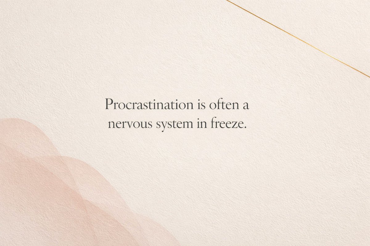 resourceswithin's tweet photo. Procrastination isn’t a character flaw. It’s often a nervous system in freeze. When perfectionism or fear of judgment makes a task feel like a threat, your brain chooses immobilization. Stop shaming yourself and start regulating.

https://t.co/DyZy6n6dgV. https://t.co/LTBsPILeJz