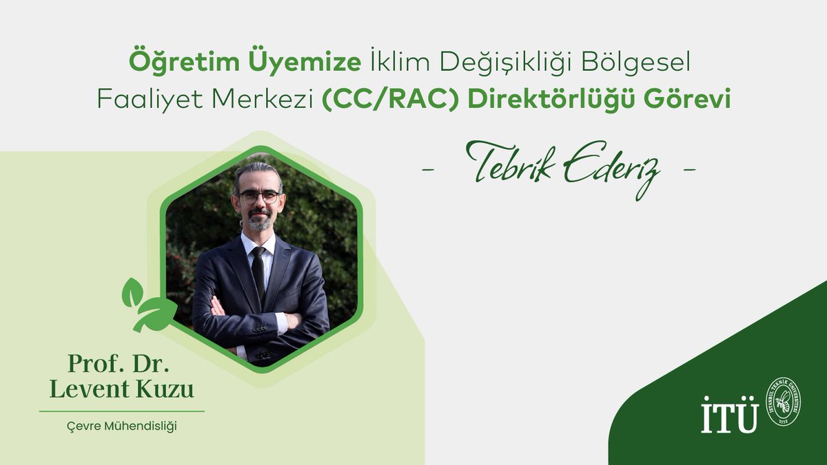 Öğretim Üyemize İklim Değişikliği Bölgesel Faaliyet Merkezi (CC/RAC) Direktörlüğü Görevi 🎯

Çevre Mühendisliği Bölümü öğretim üyemiz Prof. Dr. Levent Kuzu, Birleşmiş Milletler Çevre Programı (UNEP/MAP) bünyesinde faaliyet gösteren İklim Değişikliği Bölgesel Faaliyet Merkezi
