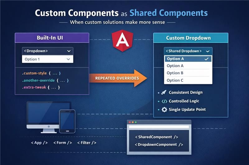 logicteca8341's tweet photo. Custom Components as Shared Components
#Angular #FrontendDevelopment #SharedComponents 
#DesignSystem #CleanCode #SoftwareArchitecture 
#MaintainableCode #WebDevelopment #DeveloperJourney https://t.co/EUr25LbSK4