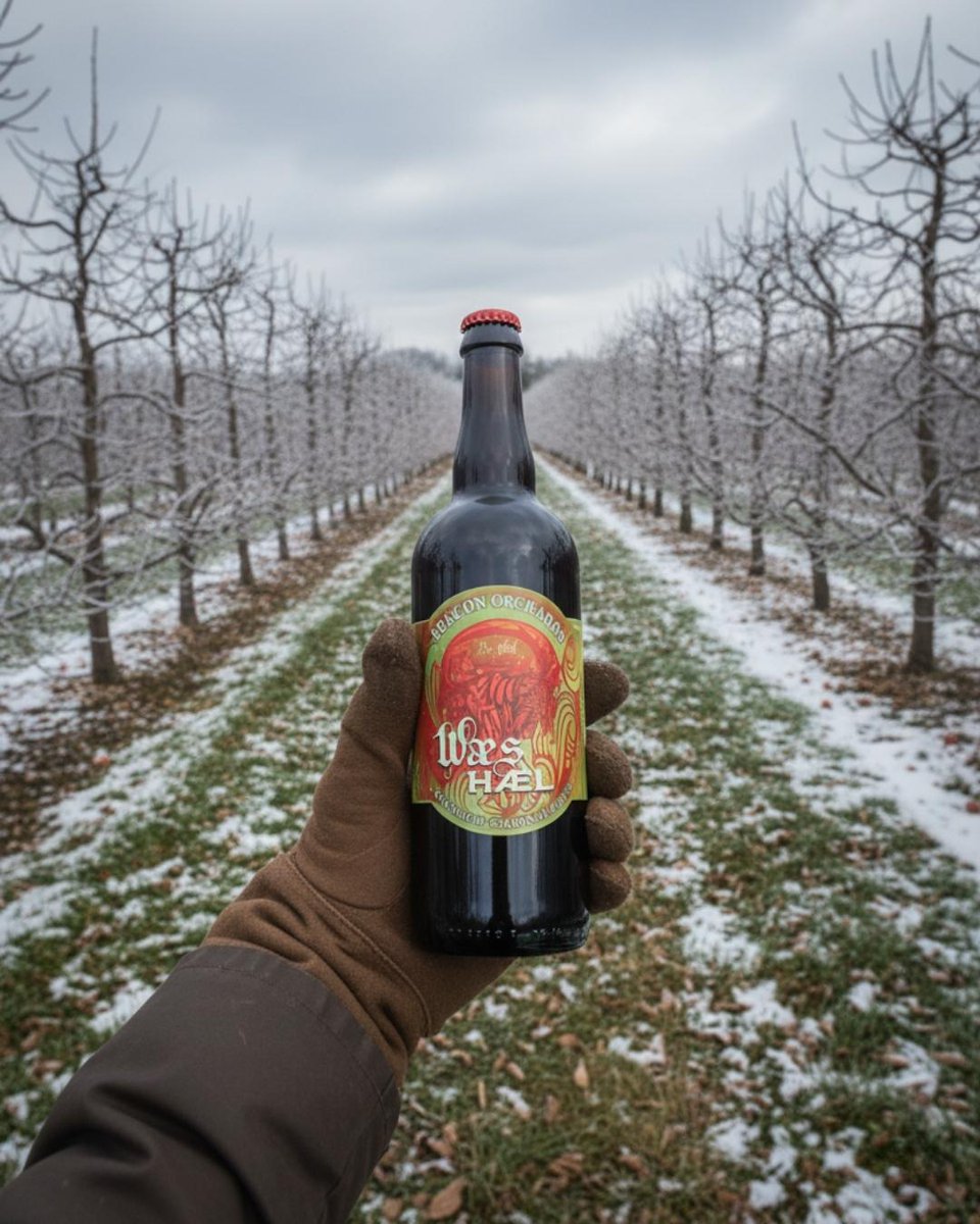 freconcidery's tweet image. Raising a bottle of Waes Hael in our frosty orchard 🍏❄️ Crisp, local apples and a winter wonderland. Here’s to orchard-to-glass coziness! 

#WaesHael #WinterSips #FarmToGlass #DrinkApples