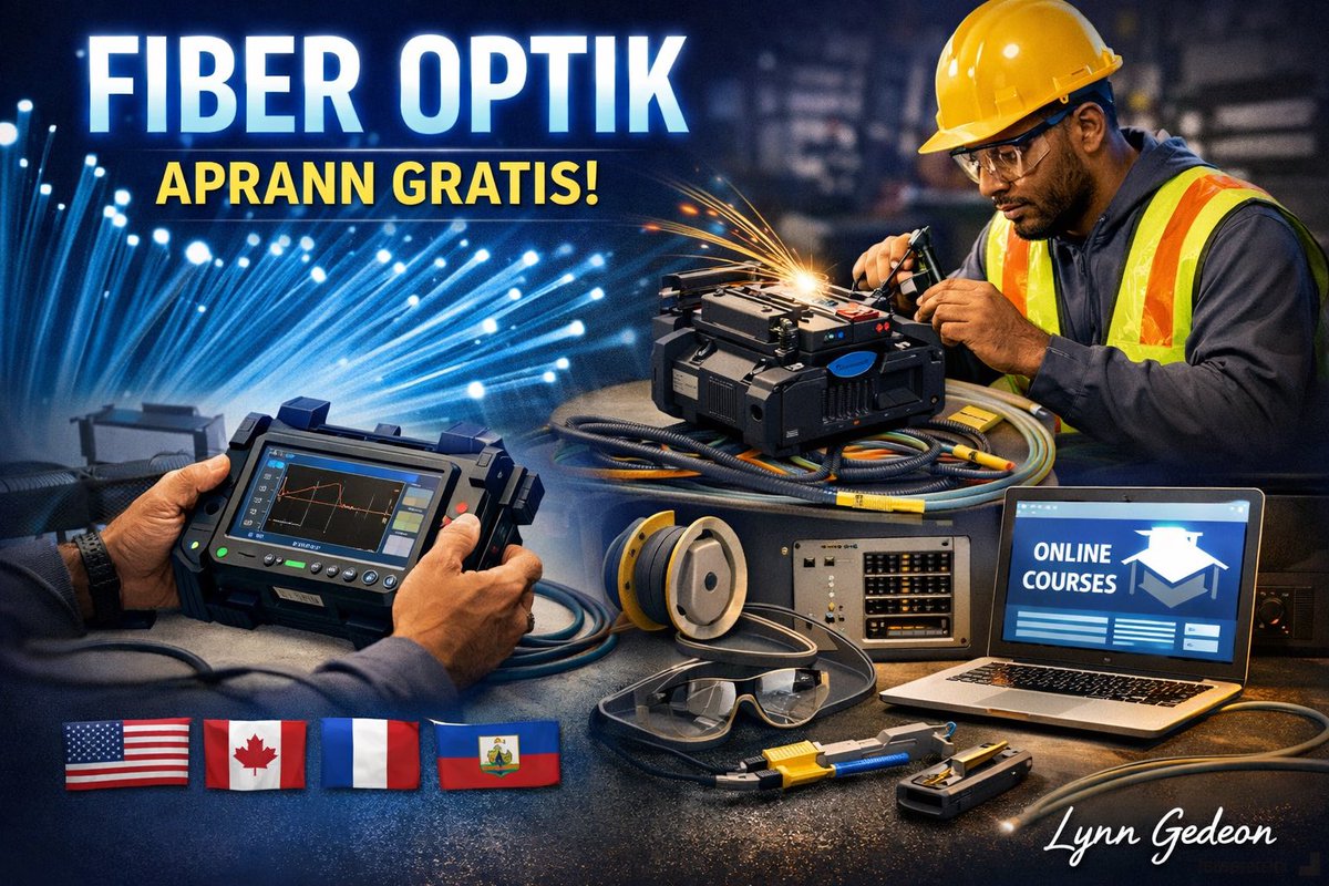 LynnGedeon's tweet photo. Pandan anpil moun ap plenyen pa gen travay, gen yon domèn ki ap grandi chak jou: Enstalasyon ak antretyen entènèt rapid, Fiber Optik.

Chak kay, chak lopital, chak lekòl, chak biznis bezwen entènèt vit.
E dèyè entènèt sa a, gen teknisyen ki konn:

• Enstale kab fiber
• Fè splicing
• Teste liy ak OTDR
• Mete rezo FTTH (Fiber to the Home)

Sa ki pi enpòtan an?
Ou pa bezwen yon gwo diplòm inivèsite pou k��manse.
Ou bezwen disiplin, konsistans, ak bon resous.

Men platfòm kote ou ka aprann GRATIS:

1️⃣ Fiber U (FOA)
https://t.co/hT5OLdENIu
👉 Pi serye nan domèn nan. Leson sou baz fiber, splicing, OTDR, sekirite, FTTH. Bon pou fondasyon solid.

2️⃣ Alison
https://t.co/VdqZ0R4JQ3
👉 Kou entwodiksyon sou optical fiber. Bon pou débutan ki vle konprann kijan teknoloji a mache.

3️⃣ FUN-MOOC (an Fransè)
https://t.co/sACU9urjh1
👉 Kou FTTH an Fransè. Bon pou Ayisyen ki pi alèz an Fransè.

4️⃣ Class Central
https://t.co/hSp1B1owrp
👉 Motè rechèch pou jwenn plizyè kou gratis sou diferan platfòm.

5️⃣ Broadband Nation
https://t.co/XpYfDb5HCy
👉 Fiber 101. Mini kou pou konprann baz broadband ak opòtinite travay.

6️⃣ YouTube
https://t.co/CQO4F6zVY0
👉 Leson pratik gratis: splicing, enstalasyon, tès OTDR, ekipman.

Mond lan ap dijitalize.
Aprann yon konpetans ki gen valè.