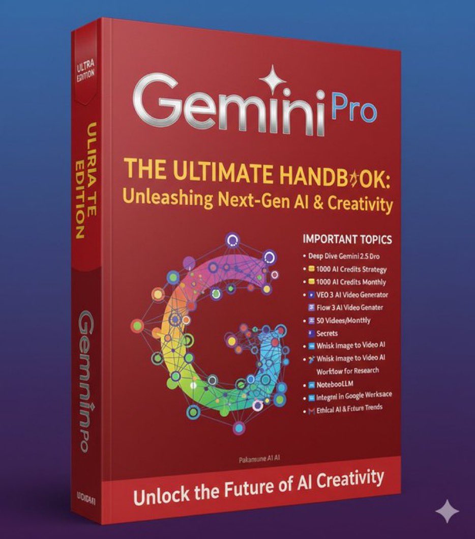 🚨 Gemini Pro 1 Year Giveaway! 🚨

✨ Gemini 2.5 Pro
💰 1000 AI Credits/Month
🎬 Veo 3 + Flow AI + Whisk
📚 NotebookLM
📩 Gmail &amp; Docs Integration

To Enter:
1️⃣ Follow
 
<a href="/Shahriar661731/">Mr Mark Gockelen</a> 

2️⃣ Like &amp; RT
3️⃣ Comment “GEMINI”

⏳ 48 Hours Only.