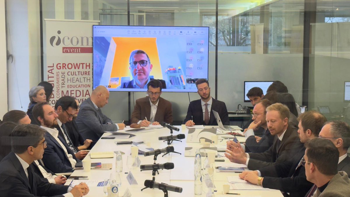 IComEurope's tweet photo. 📌Full house today for I-Com &amp; IW discussion on the Italian-German priorities for a more competitive Europe.

Thanks for the insights: @daempoli, A. Radunz (IW),  REPER M. Nerini 🇮🇹 and T. Spannagel 🇩🇪, M. Borsani (@ConfindustriaEU) and J. Ritz (@Der_BDI)👏 https://t.co/48vm2WshGg
