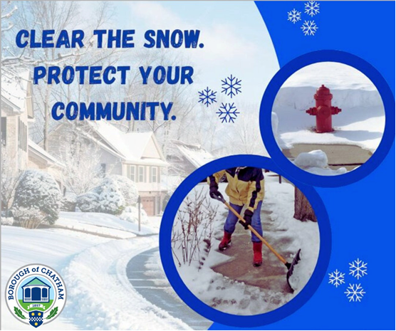 A friendly reminder from the DPW &amp; Code Enforcement:
*Clear the sidewalk in front of your residence or business within the first 12 hours of daylight.
 *Clear fire hydrants located near your home or business. Thank you for your cooperation!