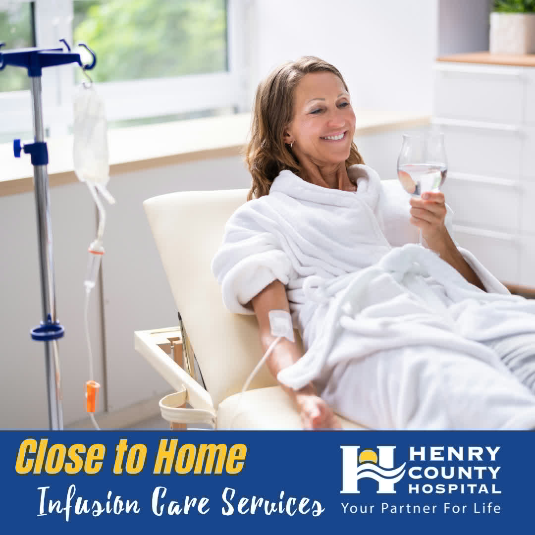 Care That Comes to You — Not the Other Way Around.

Infusion therapy shouldn't mean long drives or unfamiliar settings.  At Henry County Hospital, patients receive IV medications and specialty infusions in a comfortable, local environment — close to ho...
#HCHDifference