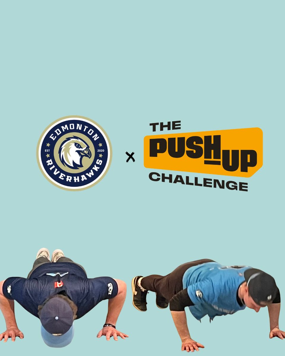 cmhaEdmonton's tweet photo. We are grateful to the Riverhawks staff and the Edmonton Collegiate Hawks players for working with us to complete 2,000 push ups in a single day!⁠
⁠
The Push Up Challenge is all about supporting community mental health by encouraging movement, and raising awareness! https://t.co/pfn26kBoGq