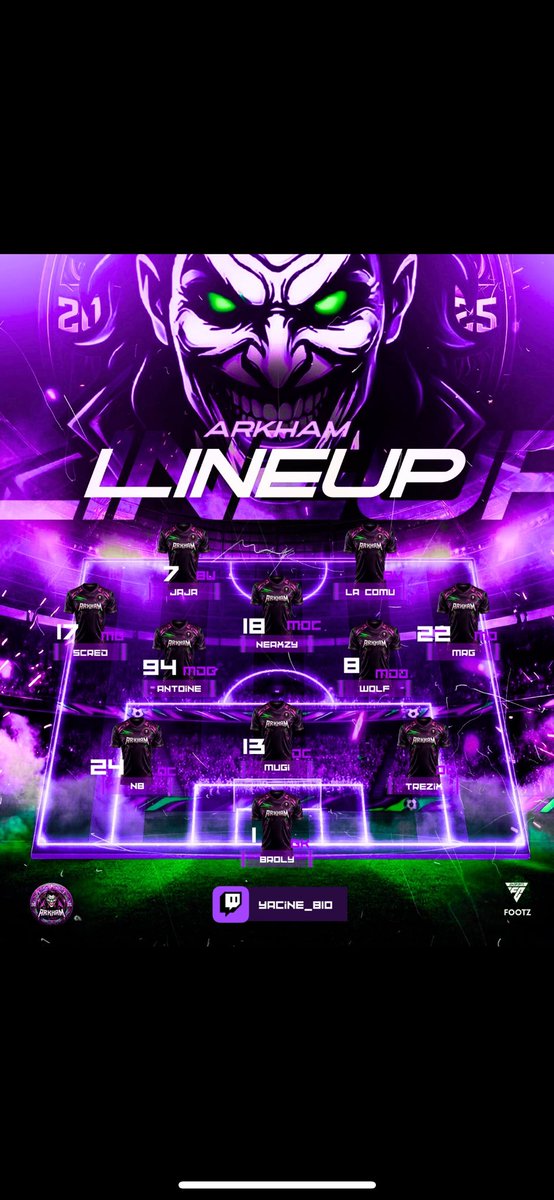ArkhamCityClub's tweet photo. Programme et composition de notre équipe ce soir : https://t.co/2Ua9e0IIZd