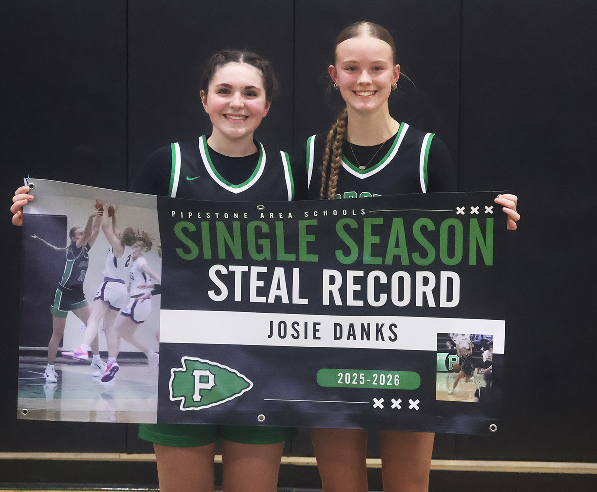 PipestoneSports's tweet photo. Activities tonight

Tuesday, Feb. 24

Girls Basketball

7:30 p.m., Pipestone Area vs. St. James Area 

Location: Jackson County Central 

Admission: $10 per adult and $5 per student 

Photographed: PAS' Amyra Mahik and Josie Danks. Congratulations on your steals record, Josie. https://t.co/mtKcdlo3Dq