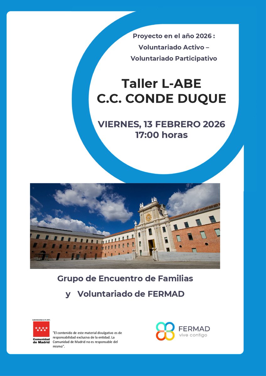 #VoluntariadoFERMAD regresa este año con el GRUPO ENCUENTRO FAMILIAR realizando una preciosa experiencia de ARTE Y EXPRESIÓN. Gracias a L-ABE (Universidad Complutense) y  C.C. CONDEDUQUE  fue una tarde estupenda