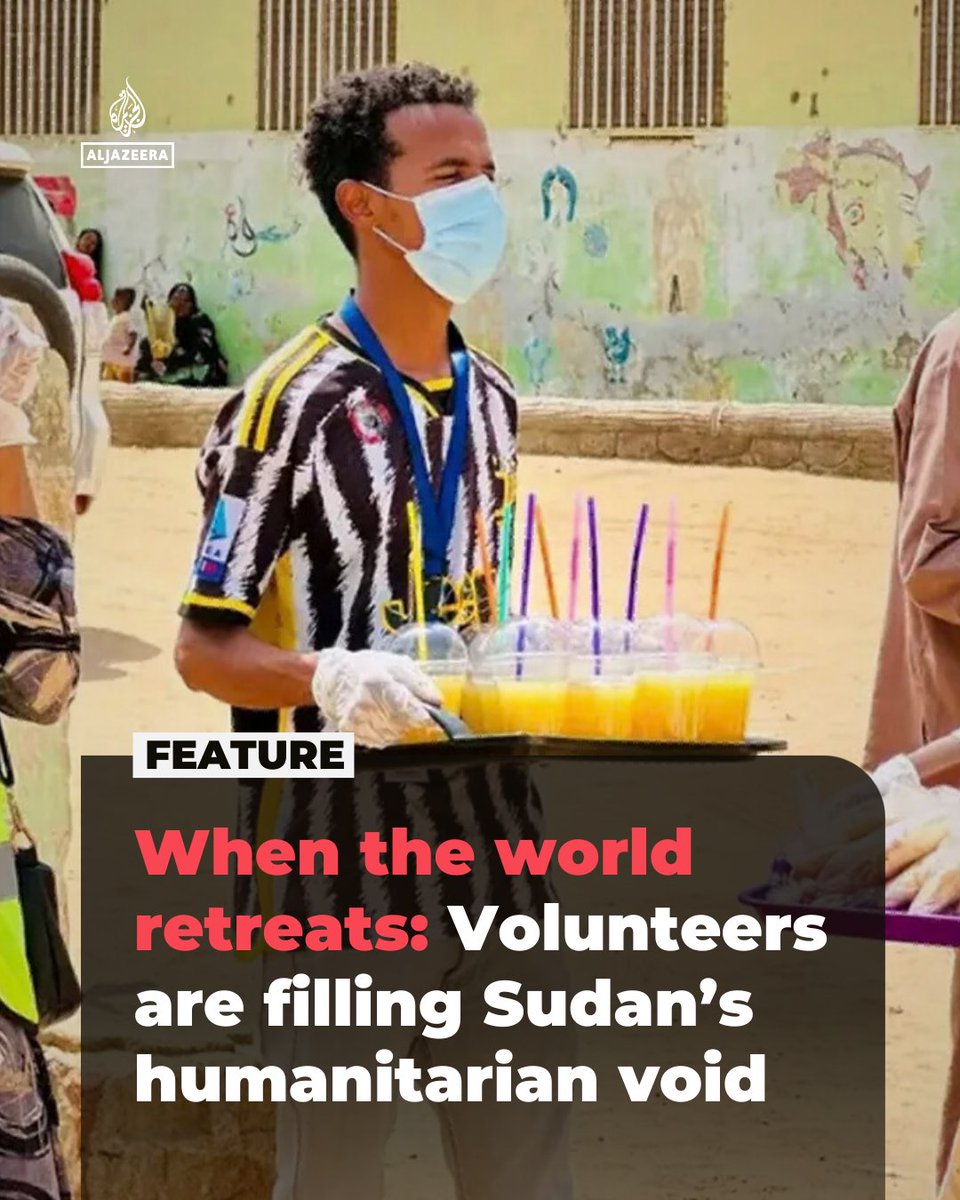 AJEnglish's tweet photo. "We seek to ease the burden on displaced persons and vulnerable groups."

How volunteers struggle to fill the gap left by declining international support in Sudan https://t.co/qyu8Fu8oap https://t.co/5zTFsjNAAG
