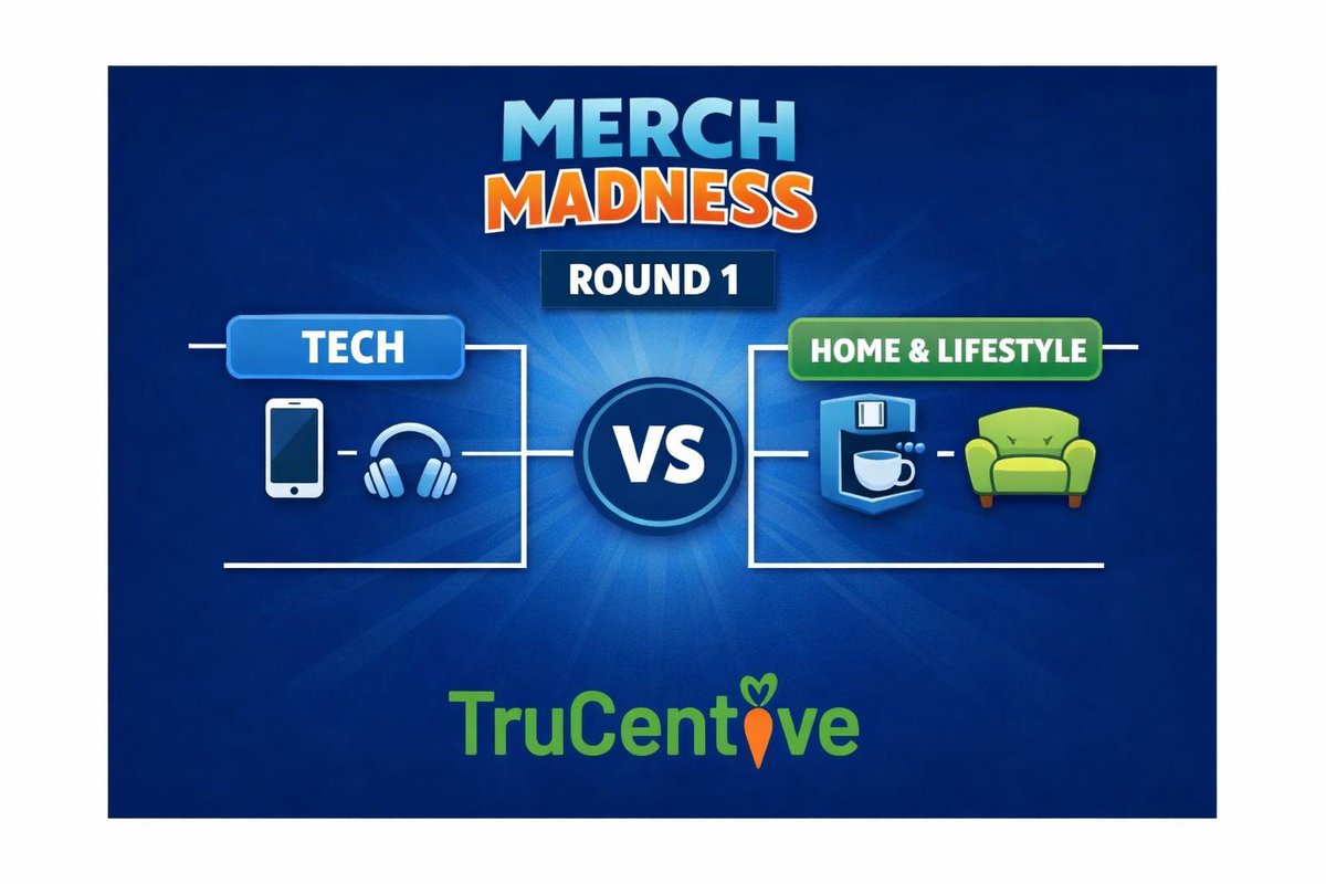 trucentive's tweet image. 🏀 Merch Madness Round 1 is LIVE 🏀

📱 Tech
🏠 Home &amp;amp; Lifestyle

Big energy vs. everyday impact.

What wins with your audience?

Drop your vote below 👇
(Pro tip: Programs that give people options see higher redemption + satisfaction rates. 😉) 

#MerchMadness #RewardsPrograms