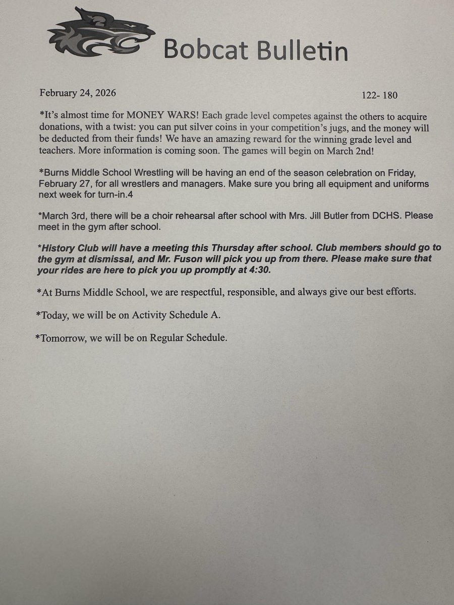 Burns Middle School tweet media