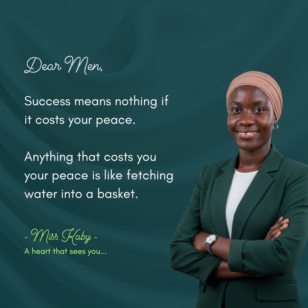 MissKaby's tweet photo. A fulfilled life is not always loud or flashy.

My dear man, success should serve you, not suffocate you.

And define success on your own terms. https://t.co/fqNISd7UyZ