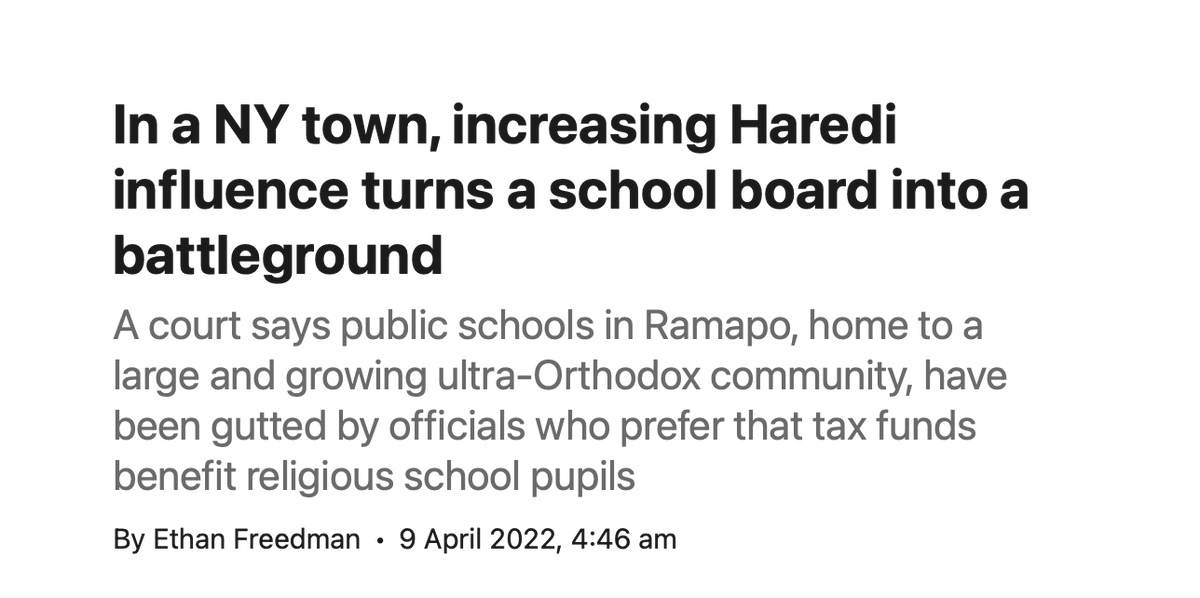 susanabulhawa's tweet photo. Two examples of Zionist Jewish communities (in NY and NJ) in the US taking over school boards and diverting tax dollars away from public schools into private Jewish schools, leading the collapse of public schools affecting mostly Black and Latino students.
https://t.co/eK9wKtnKO8 https://t.co/VGDDIzo3zH