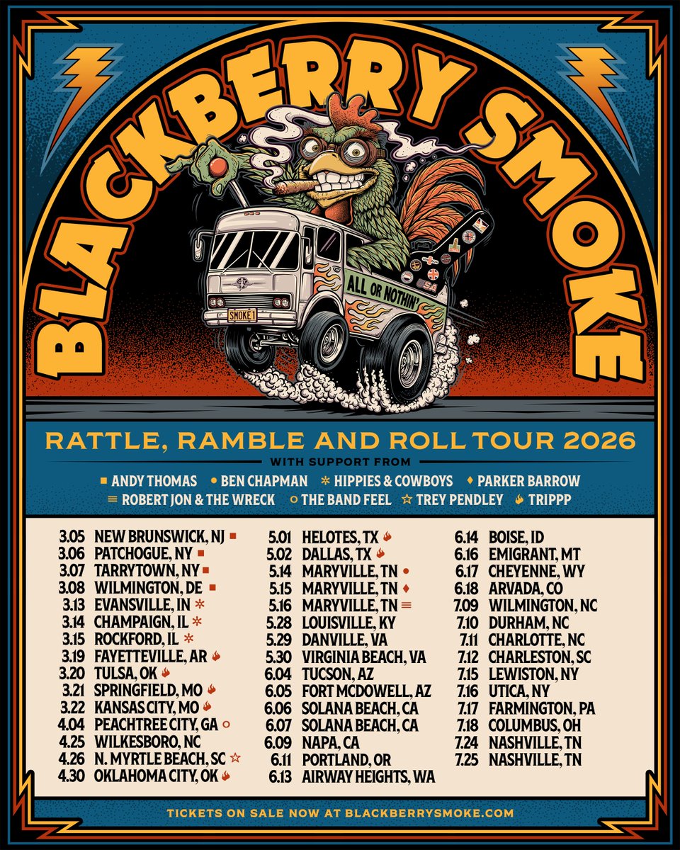 New tour dates are here! 💨Smokers Lounge presale: Wed, Feb. 25 at 10AM  local time. Log in to get your unique code! 🤘Fan presale: Thur, Feb. 26 at  10AM local. Sign up