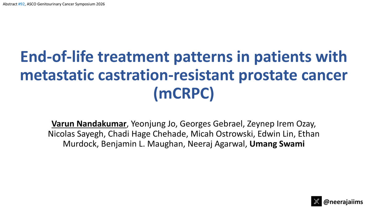 Neeraj Agarwal, MD, FASCO tweet media