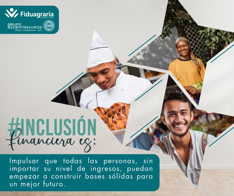 📊La Inclusión Financiera Transforma Vidas🌱
<a href="/Gr_Bicentenario/">Grupo Bicentenario S.A.S</a> 
#EducaciónFinanciera #InclusiónFinanciera #ConfíaEnFiduagraria #ElFuturoEsDeTodos