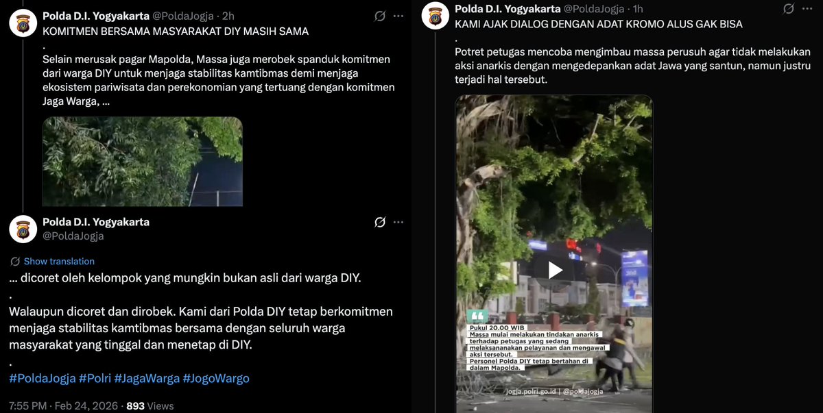 Polda Jogja ke massa aksi: KTP-mu ngendi? 
Adu domba terus