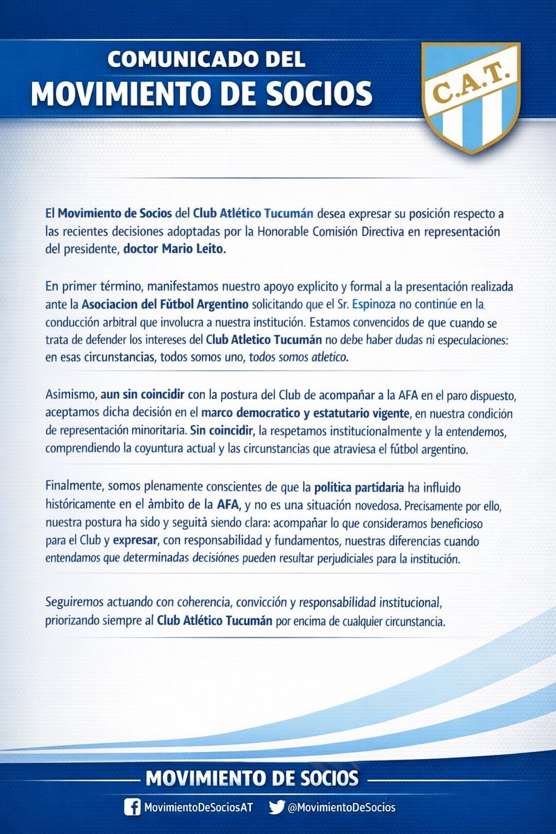 Con las mismas Convicciones con las que engrandecemos <a href="/ATOficial/">Atlético Tucumán</a> hace 5 años; trabajando, luchando e informando: