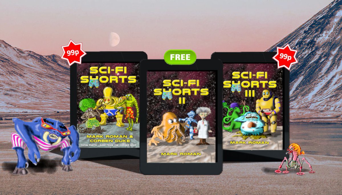 The Sci-Fi Shorts trilogy: 99p/99c, FREE, 99p/99c. So, all three for under 2 quid/bucks.
amazon.co.uk/dp/B0CMDGQ419