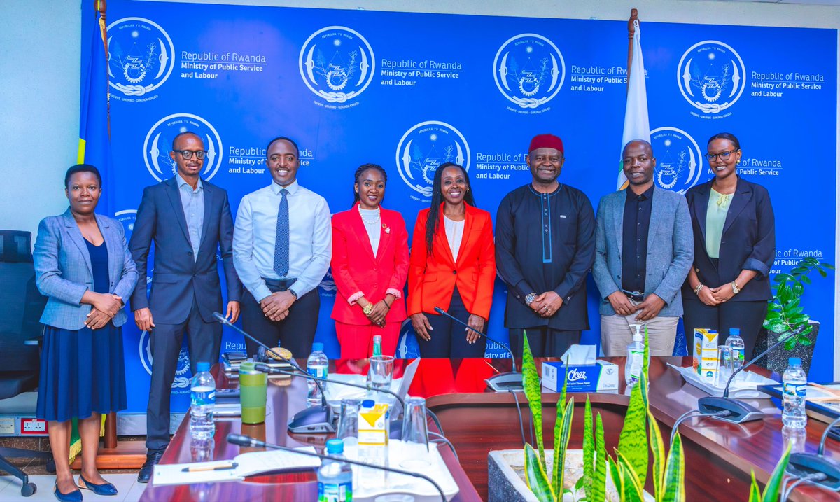 RwandaLabour's tweet photo. This afternoon, Hon. Minister @Nkulikiyinka hosted Mr. Ozonnia Ojielo, United Nations Resident Coordinator in Rwanda, for a farewell courtesy visit as he concludes his tour of duty on 12 March 2026. https://t.co/MVbmdcQH8v
