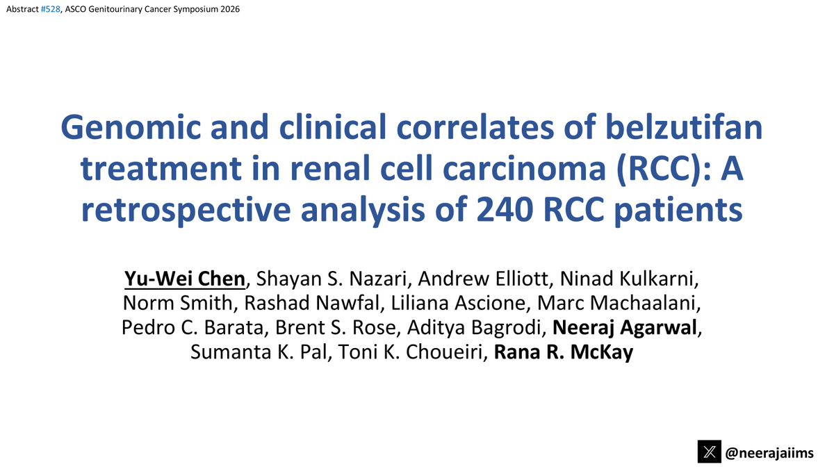 neerajaiims's tweet photo. Ab#528 @ASCO #GU26 by @YuWeiChenMD👉https://t.co/HE3QN7q39e👉PI3K/AKT/mTOR &amp; DDR alterations were associated w/ response to belzutifan in RCC #kidneycancer👉prospective validation needed👇@DrRanaMcKay @OncoAlert @urotoday @Uromigos @kidneycan https://t.co/YxcuSm3wLe