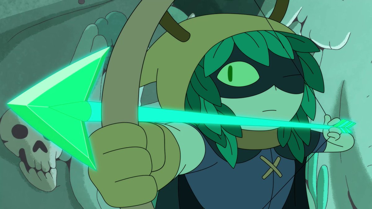 DeathofInk's tweet photo. I love how F&amp;C not only made #finntress canon and very romantic, but also made sure to give HW plenty of character depth and focus so she's not only interesting as part of a pairing. 🥰 #HuntressWizard #FionnaandCakeSeason2 #AdventureTime https://t.co/WVX1SPzcpT