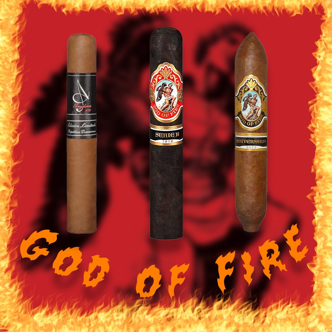 JSchwartzCigar's tweet photo. Bring on the heat with God of Fire! Where every puff feels like you stole a spark from the gods themselves 🔥 #GodOfFire #ArturoFuente #Cigars https://t.co/8OwF94GgBN