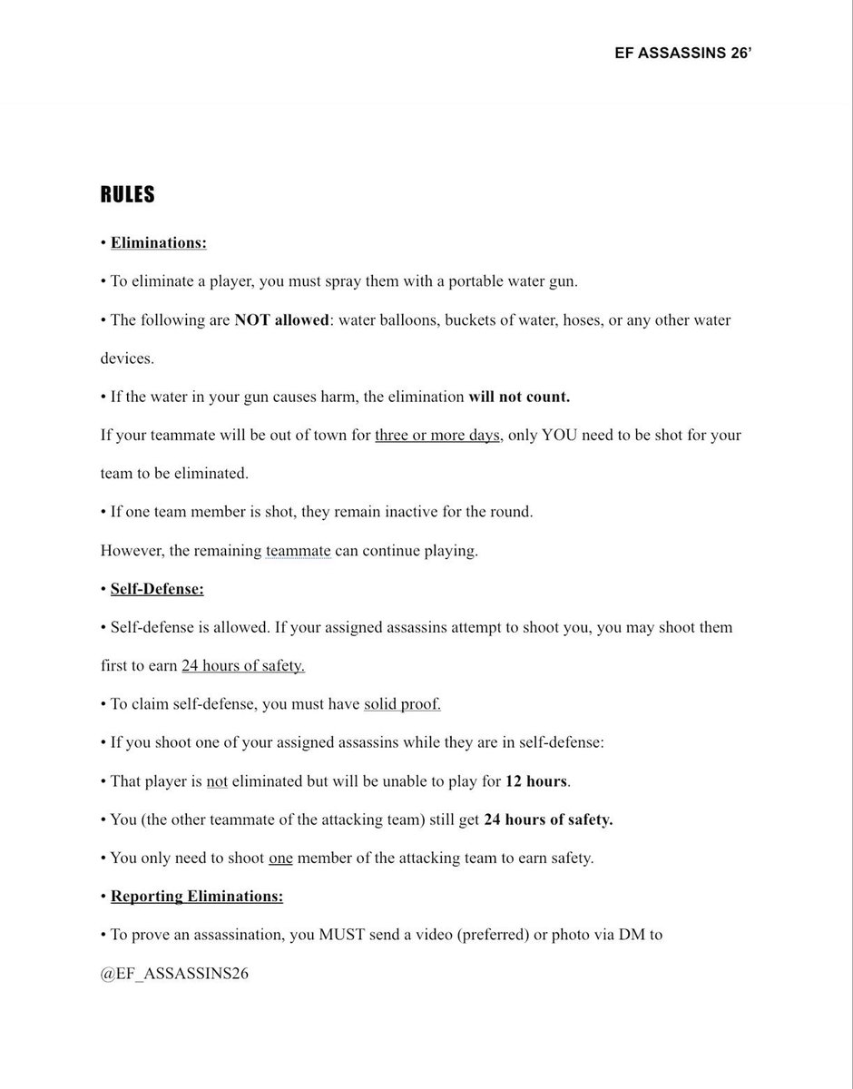 EF_ASSASSINS26's tweet photo. Assassins Registaration,Rules, and Safe Zones‼️ Make sure y’all Sign Up!! March 1st save the date‼️ https://t.co/i3eq1dvc7n
