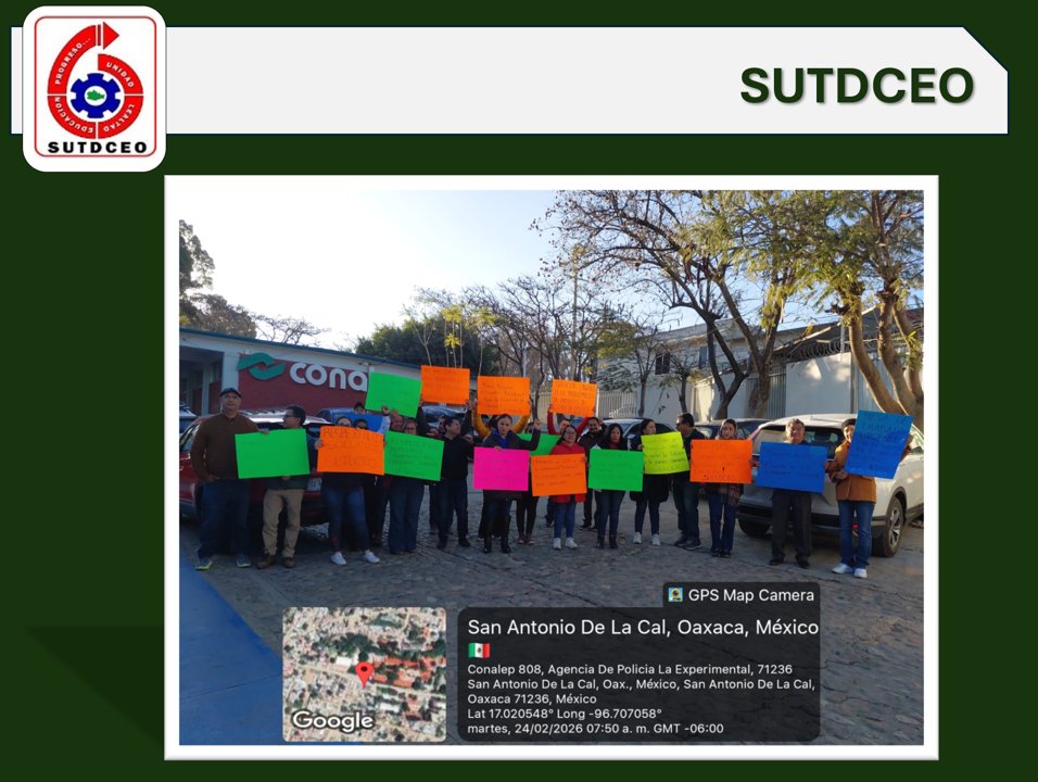 SUTDCEO1's tweet photo. Continúa la movilización en los planteles del Colegio Nacional de Educación Profesional Técnica del Estado de Oaxaca ante la falta de presupuesto para la asignación de horas docentes.

El inicio de clases sigue interrumpido y miles de estudiantes se ven afectados. https://t.co/D4mrtiODlY