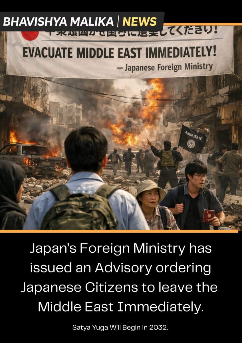 malikainenglish's tweet photo. 🚨 Evacuation alerts in the Middle East, violent protests, cartel arrest, “city-killer” asteroid fears &amp; a 7.1 earthquake — the world is shifting fast. Are we entering a new era?

#BhavishyaMalika #GlobalCrisis #BreakingNews #WorldEvents #Trisandhya #KalkiAvatarArrived https://t.co/b5YIQJySGy