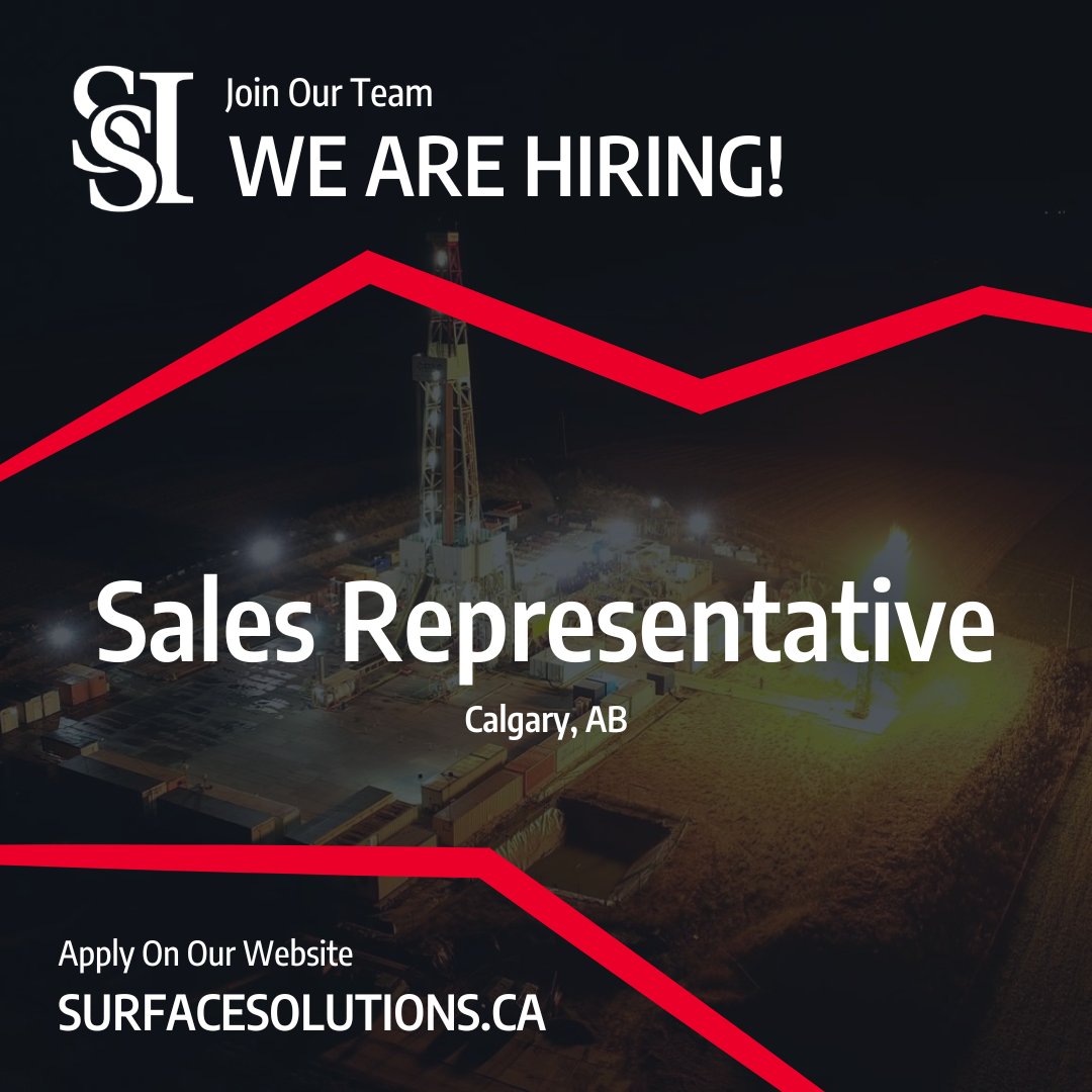 ssioptimization's tweet photo. We are #hiring.
If you are located in Calgary, Alberta and interested in a #career in Sales &amp; Business Development, there is a great opportunity for you.
All applicants must pass a pre-employment drug screening. Send resumes and driver abstracts to office@surfacesolutions.ca. https://t.co/gqz4zctnYU