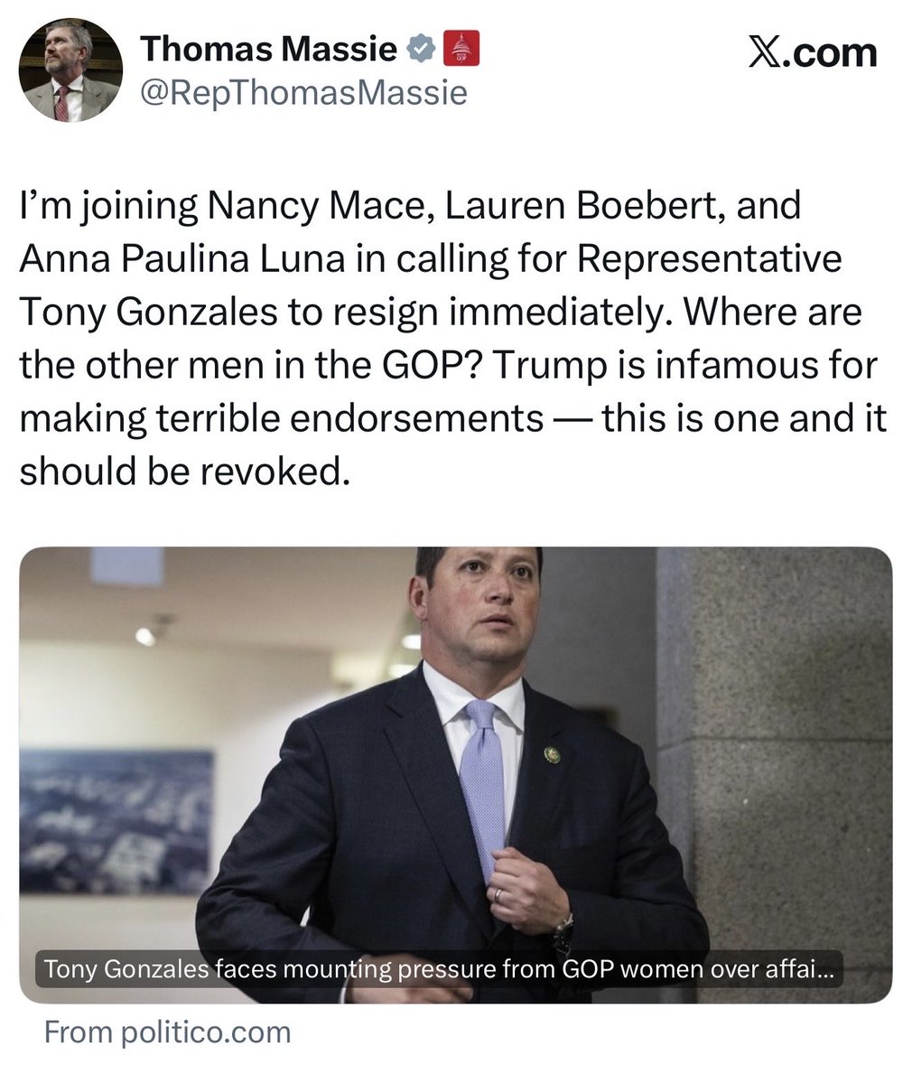 In a sea of weak men like Mike Johnson, be a Thomas Massie.