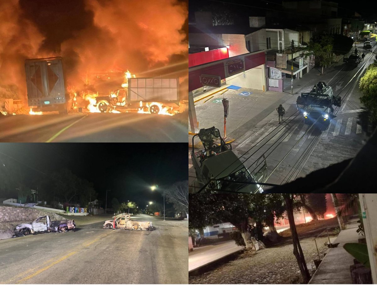 🔴#México | Mientras desde Palacio se habla de control y normalidad, en #Jalisco y #Michoacán siguen los bloqueos, los vehículos incendiados y las carreteras tomadas.
No es percepción. Son hechos: tramos cerrados, comercios afectados, comunidades en tensión.
El discurso dice que