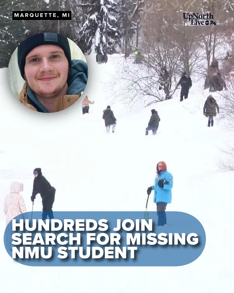 Hundreds of volunteers have joined the search for missing Northern Michigan  University student Trenton Mᴀssey in Marquette. The 21-year-old was last  seen around 3 a.m. Sunday, February 22. According to the Marquette
