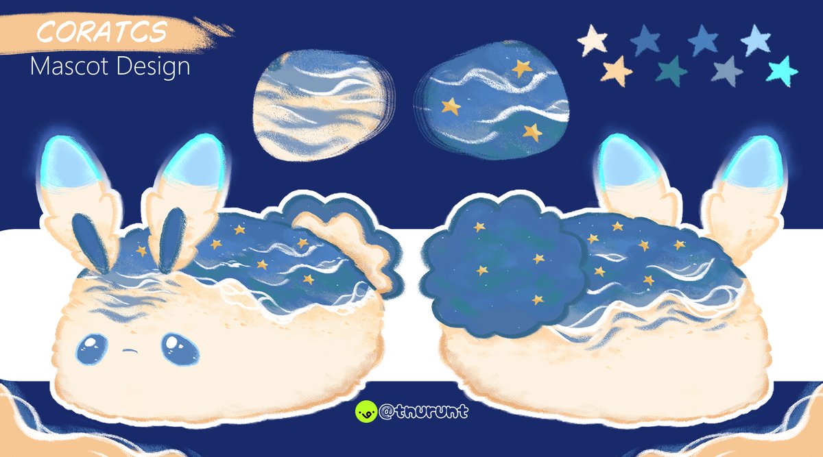 💙Mascot Design💙    
Commission Order completed for <a href="/CoraTCSx/">Cora 🌊💫 | Celestial Siren Vtuber</a> 
#digitalart #illustration #VGenComm #VGenOpen #tnuruntArt