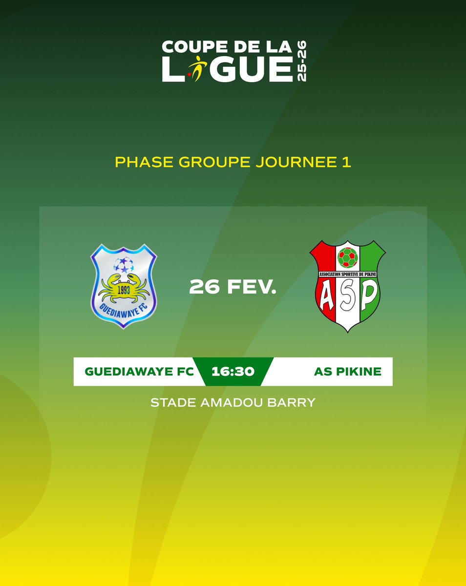 LSFP_sn's tweet image. Coupe de la Ligue 

Dernier match de cette 1ère journée ce jeudi 26 février avec un derby de la banlieue très attendu ! 🔥

📅 Rendez-vous jeudi pour connaître le vainqueur entre Guediawaye FC et l’AS Pikine !

#LSFP