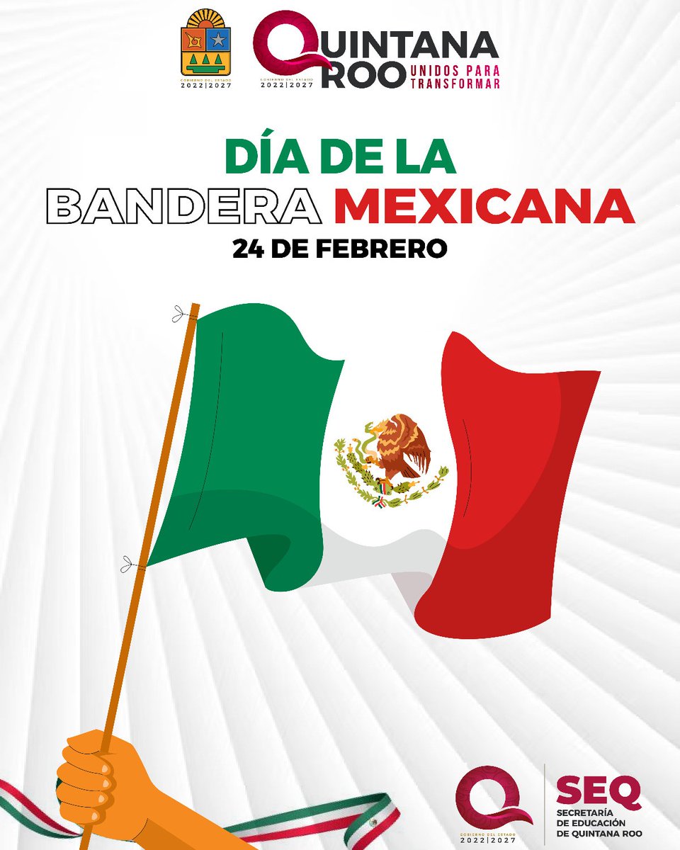 Nuestra bandera es el reflejo de nuestra historia y el compromiso con un futuro de libertad y justicia para todas y todos los mexicanos.

24 de febrero | Día de la Bandera Mexicana