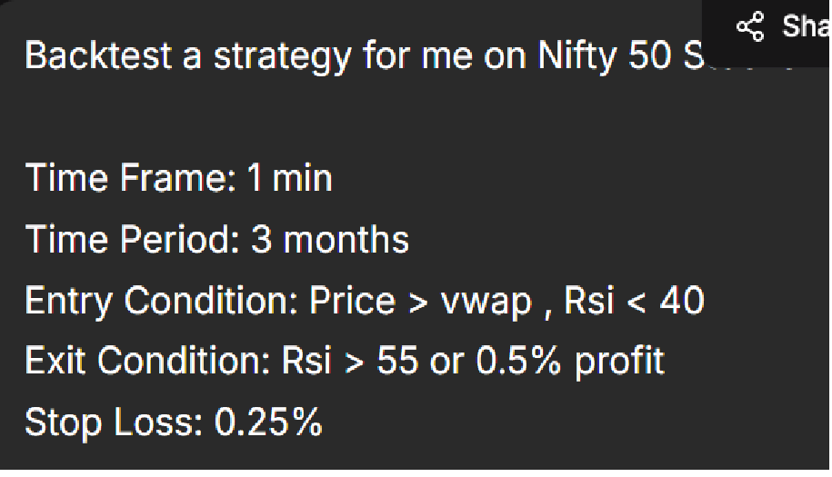 FinStocksAI's tweet photo. Trading is evolving.
4000+ traders are already using FinStocks.
Write strategies in plain English→ get instant backtests.
Live AI screeners + agentic AI for automated workflows.
No code.
Under 2 mins from idea to results.
Built by IIT Students.
Serious traders, DM to break it. https://t.co/lZLHG14WsZ