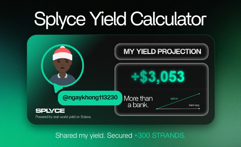Just tested the real-world yield calculator from <a href="/SplyceFi/">Splyce Finance</a>.

My numbers came out +2,928.23% higher than leaving it in a bank.

Check yours: solana.splyce.finance/calculator?ref…