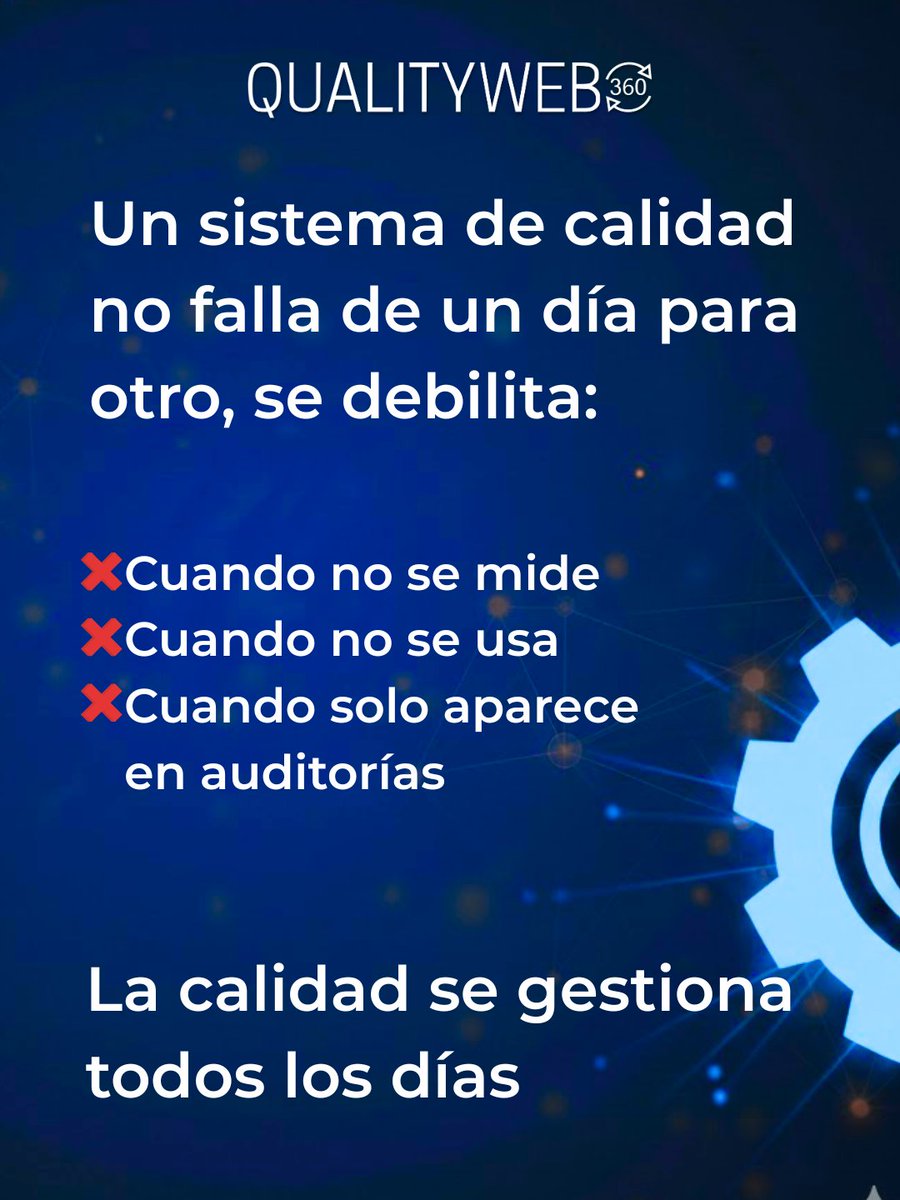 La calidad se gestiona todos los días. 📊 

#calidad #gestióndecalidad #iso9001 #qualityweb360