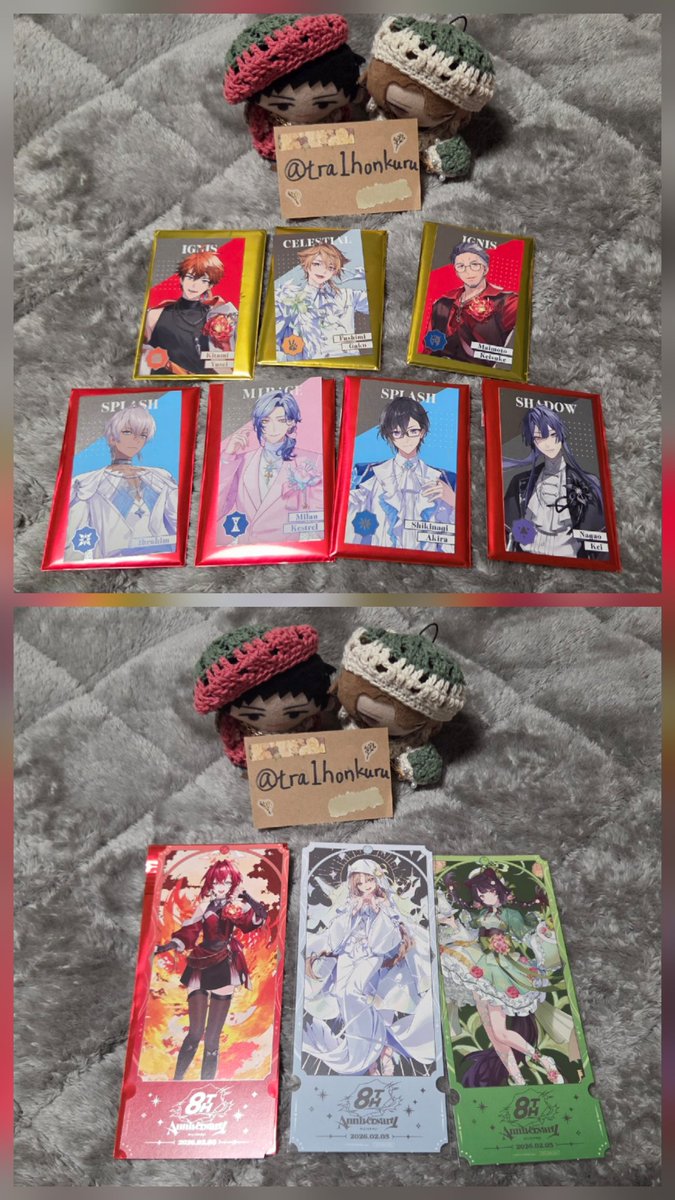 tra1honkuru's tweet photo. 【交換】
にじさんじ バンダイ ウエハース 8th Anniversary 8周年 メタルカード OS ストア 特典 クリアカード メタルカード cake ステッカー チェキ風カード チケット風カード
譲：1~3枚目
求：4枚目

異種交換、比率違い相談可
検索からでもお気軽にお声掛けください🙇‍♀️ https://t.co/rKkV7DvJ2l
