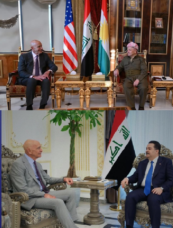 kurdistannews24's tweet photo. Tom Barrack helped devastate Syria, and now he is trying to do the same to Iraq.
He met Iraqi and Kurdish officials one after another, pressuring them not to vote for Nouri al-Maliki in the Iraqi Parliament. Can you believe this level of interference?
This is the so-called US envoy who claims to promote democracy in the Middle East. Instead of supporting democratic institutions, he is pushing a mafia-style power structure  a system of backroom deals and strongman politics that resembles the darkest eras of imperial control.
No wonder Erdogan is pleased. This model protects entrenched power networks that cling to control at any cost, while human rights and the rule of law are pushed aside.

If this is “democracy,” then the word has lost its meaning.