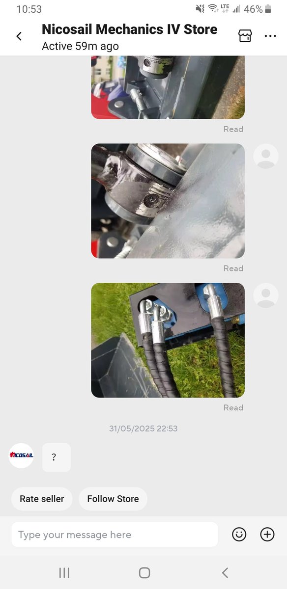 #nicosailmach #nicosail #miniskidsteer #bobcat #chineseequipment  this is a photo of how nicosail responds to you when you show them what they tried to hide.  After this they block you and hope you go away. When you dont go away they try to buy a good review from you.