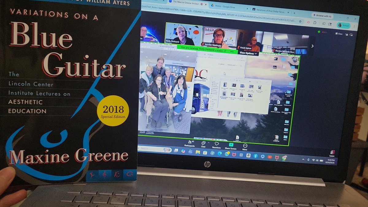 AngieCriss70220's tweet photo. So excited to attend this PD session on Maxine Greene's "Variations on a Blue Guitar" with Holly Fairbank and Heidi Upton. Thank you @KedcARTS and @KEDCGrants https://t.co/bxt2tyCKaQ