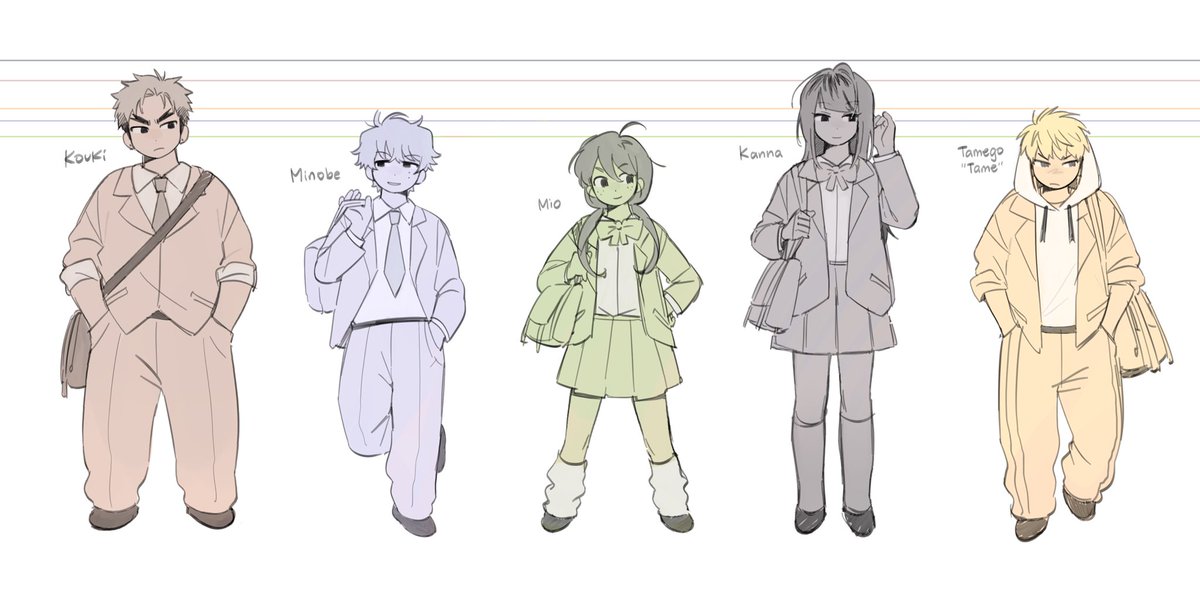 character sheets(?) for my capstone comic project im sooo excited lowkey