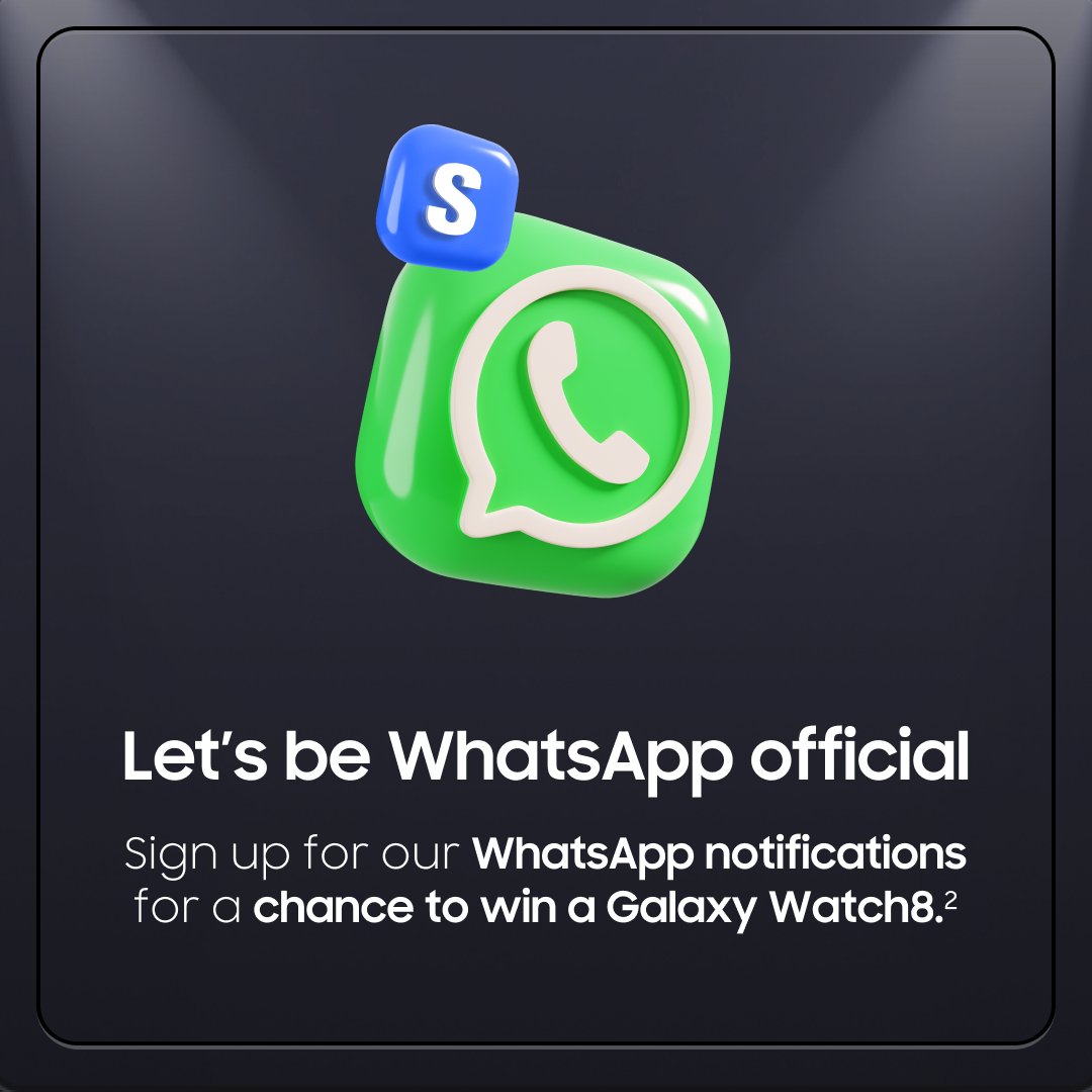 SamsungCanada's tweet image. We're bringing the conversation closer 💬✨ 
Our official WhatsApp channel is live! Join us for a chance to win Galaxy Watch8 🤩 Sign up now: spr.ly/6018hU8Us!

#WhatsAppCommunity #StayInTheLoop #GalaxyWatch8 #giveaway