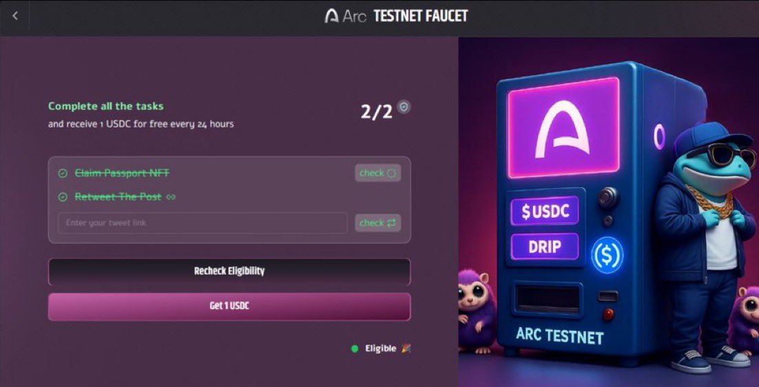 DrazeLab's tweet photo. Claim 1 $USDC Everyday😎

🔗 Arc Faucet: https://t.co/LrKZght8sd

-Retweet &amp; Comment wallet address

#arc_faucet https://t.co/jE2yzStKJ4