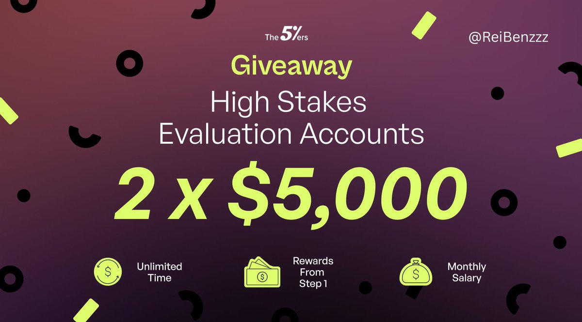 🎁2 x $5k High Stakes Account🎁

To participate👇🏾👇🏾

1. Follow @reibenzzz, <a href="/the5erstrading/">The5ers</a>, <a href="/the5ersnigeria/">The5ersnigeria</a> 

2. Sign up to get your email registered:  
the5ers.com/?afmc=5q2

3. Vote us on propfirm match: propfirmmatch.com/favorite-firms

4. Tag 3 traders to like, comment and repost