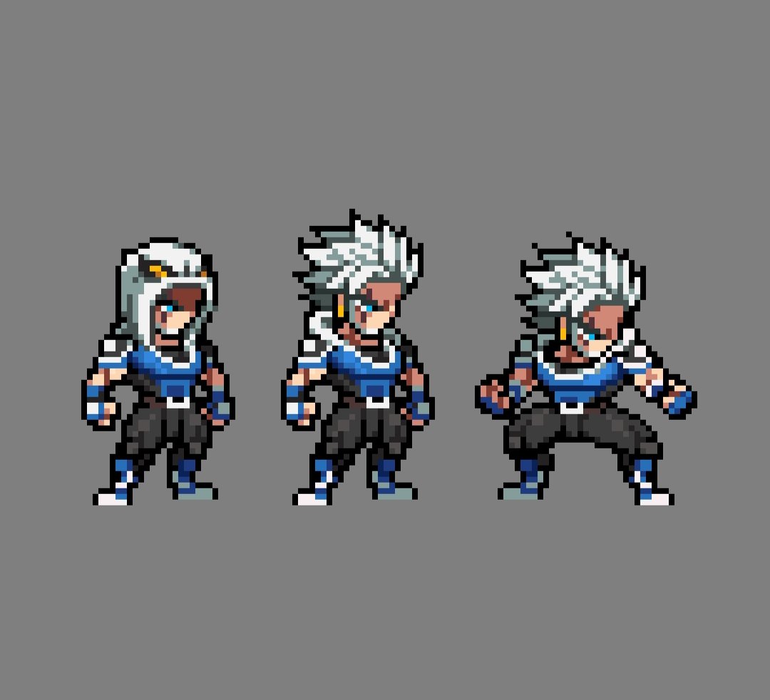 Rex Whiteheart 
A character of mine 
#pixelart #dragonball #fanart
